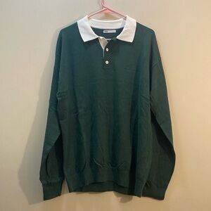 Lightweight Long Sleeve Polo Cotton Collar Shirt Sweater